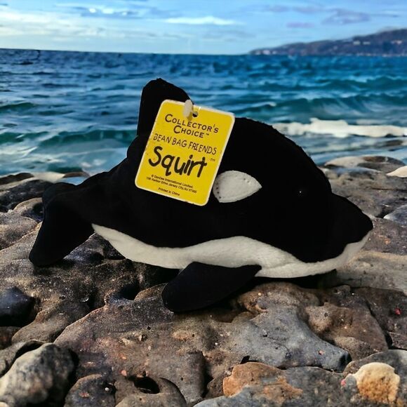 Shamu Orca Killer Whale MINI Plush Bean Bag Toy Stuffed Animal Dan Dee With Tags - Picture 12 of 15
